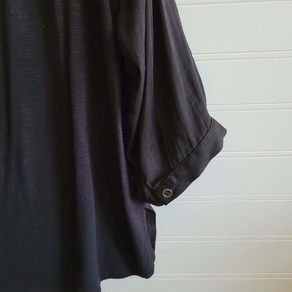 Dolan Shirt Womens Medium Relaxed V Neck Tunic Hi Low Button Anthropologie - Picture 3 of 12